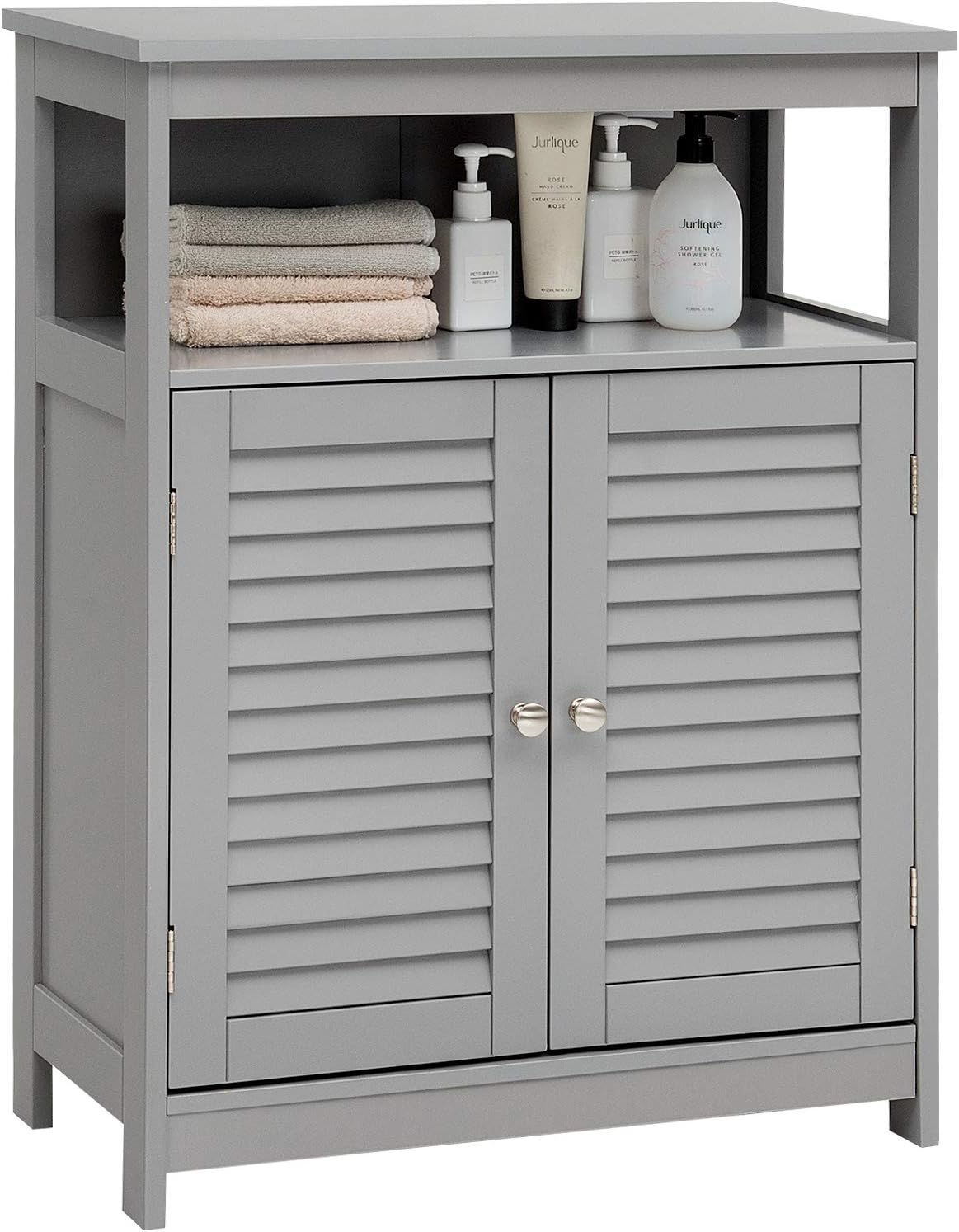 Costway - Meuble De Rangement Pour Salle De Bain En Bois Avec Placard 2