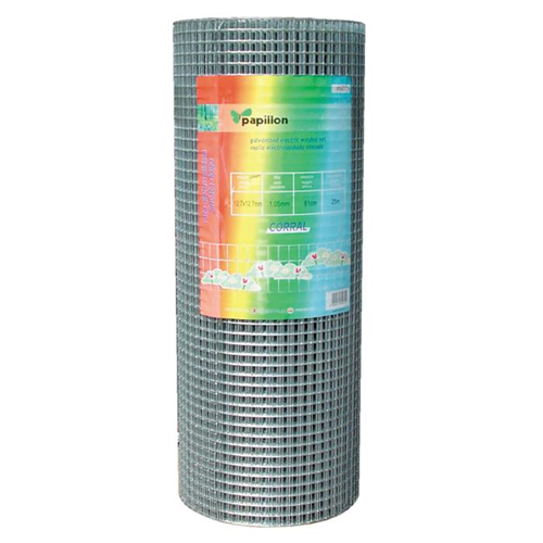 Rete Recinzione Zincata Corral 12,7x12,7 Mm H 100cm Rotolo 25 Mt Fi...