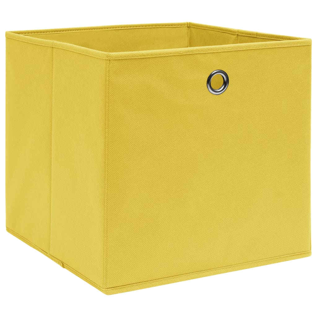 Storage Boxes 4 Pcs Non-woven Fabric 28x28x28 Cm Yellow Vidaxl