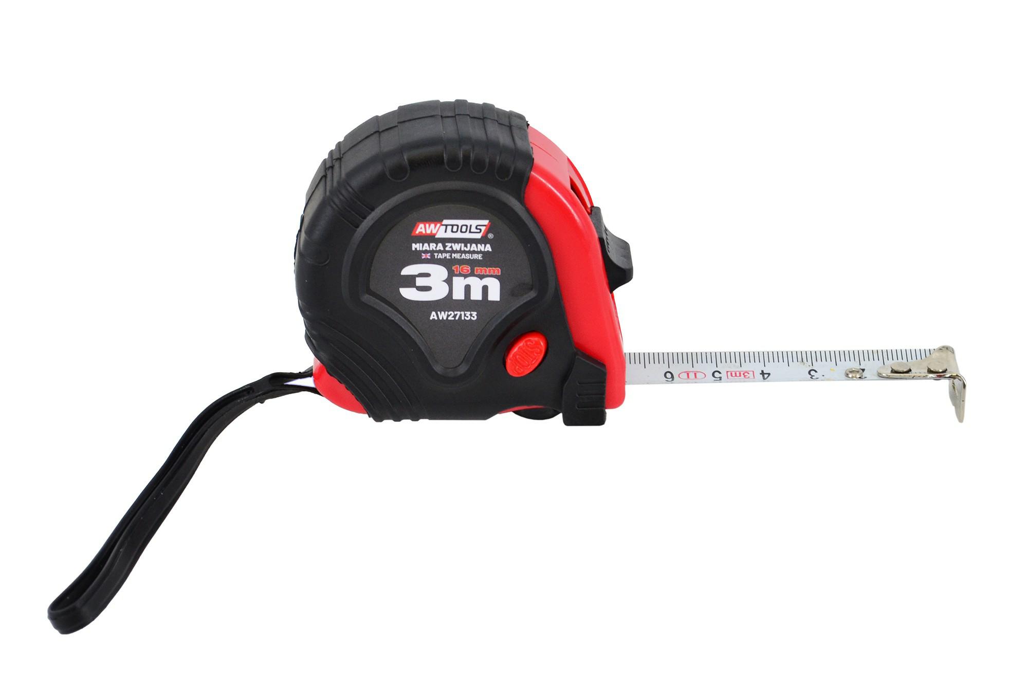 Oem Awtools Rotes Und Schwarzes Maßband 3 M X 16 Mm Abs Tpr 2-Stopp