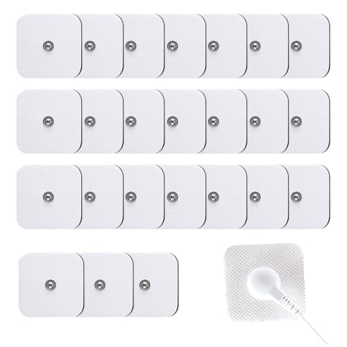 Elektroden Pads,25 Stücke 5x5cm 3,5mm Druckknopf Wiederverwendbar Klebeelektroden,selbstklebende Ersatzpads,gerät Pads,fest Haftend,mit Nicht