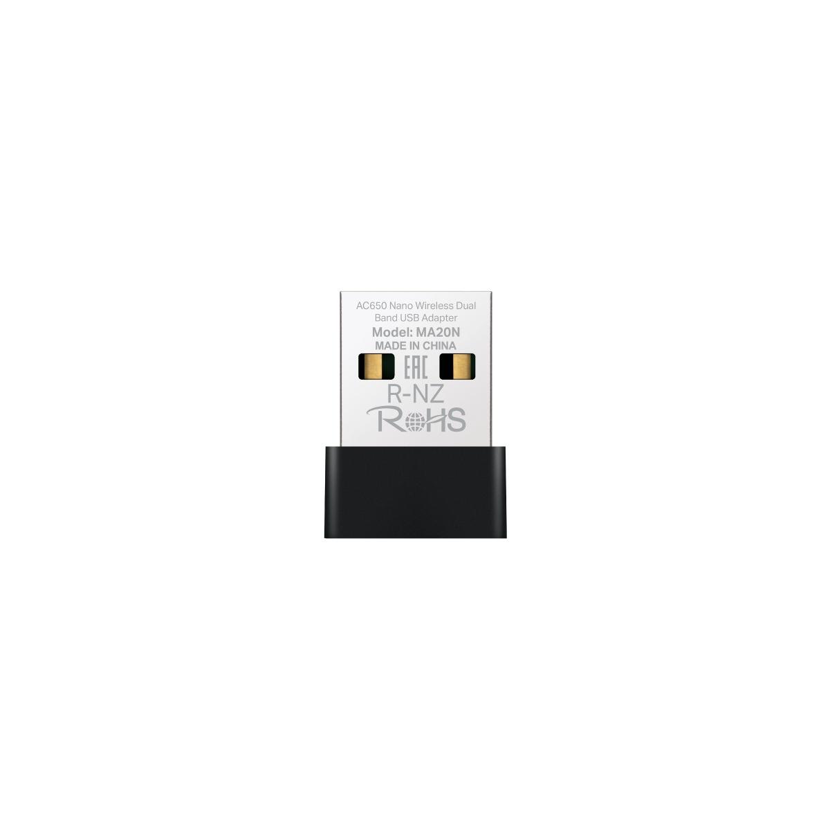 Mercusys Ma20n Wlan-Usb-Adapter Wireless 650 Mbit/S Dualband Wi-Fi 5 Schwarz - Bild 4