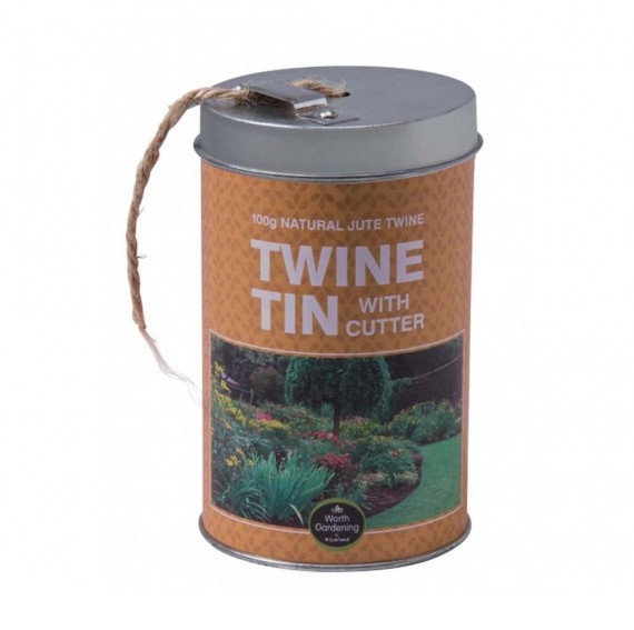 Garland Garden Twine Tin With Cutter - 100g 3 Ply Natural Jute Twine