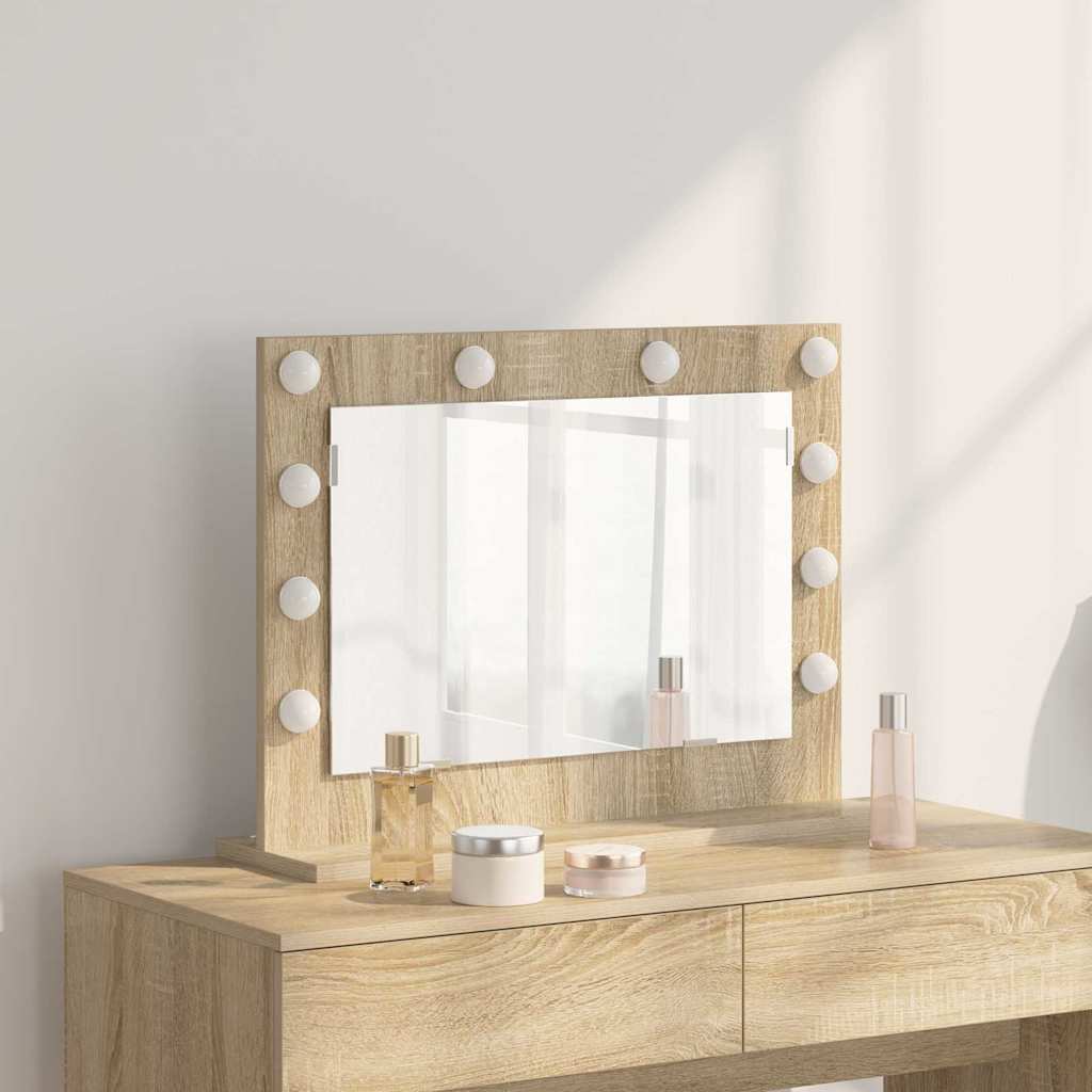 Vidaxl - Miroir De Vanité Avec Miroir Chêne Sonoma 60 X 45 X 18 Cm