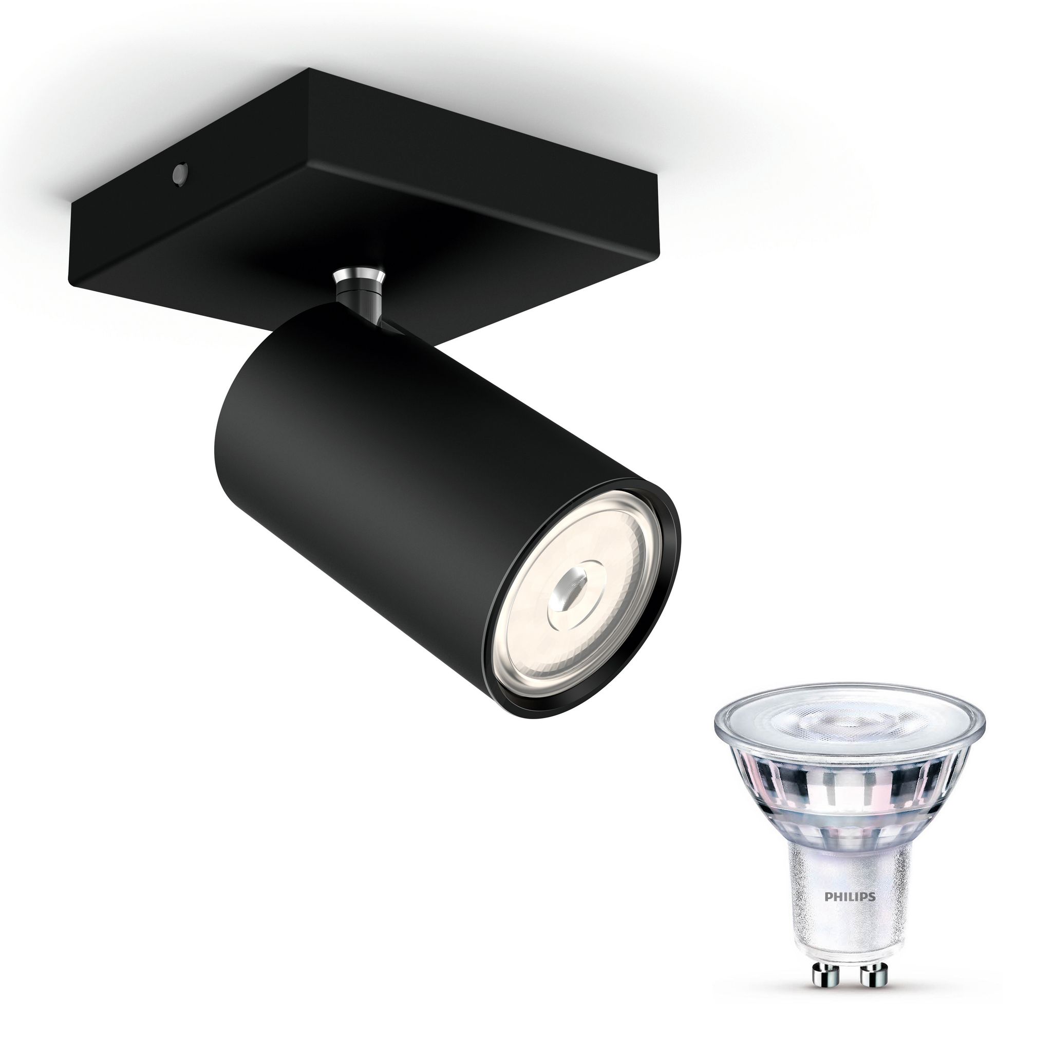 Philips Kosipo Aufbauspot Mit 1 Lichtpunkt Gu10 (schwarz) - Philips Led Gu10 50w Scene Switch