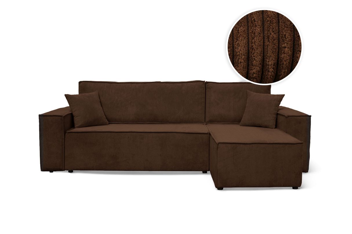 Loungitude – Canapé Convertible D'Angle Réversible 4 Places En Velours