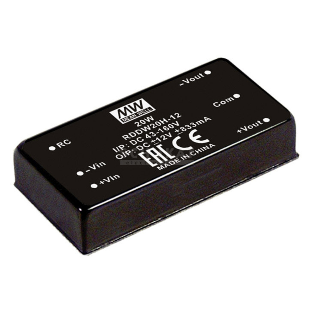Mean Well - Rddw20h-15 Dc/Dc-Wandler 667 Ma 20 W Anzahl Ausgänge: 2 X Inhalt 1 St. 4021087048545