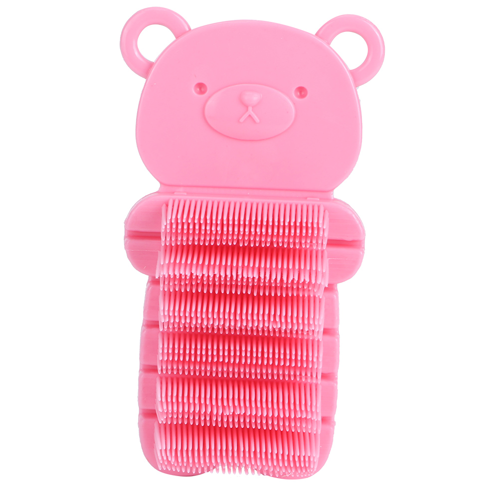 Brosse de nettoyage ongles et mains ergonomique en PP, rose, 11 cm, poils doux, trou de suspension