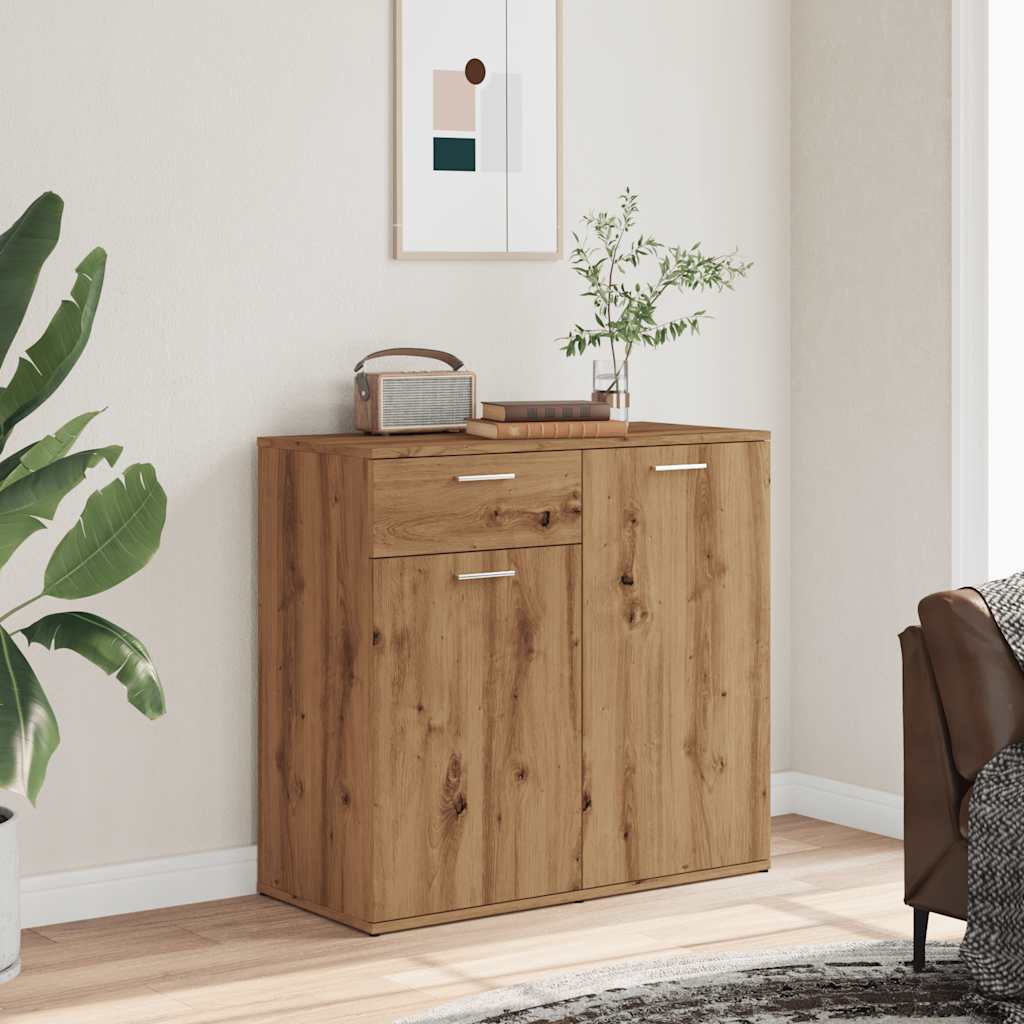 Buffet Chêne Artisanal 80x36x75 Cm Bois D'Ingénierie Vidaxl