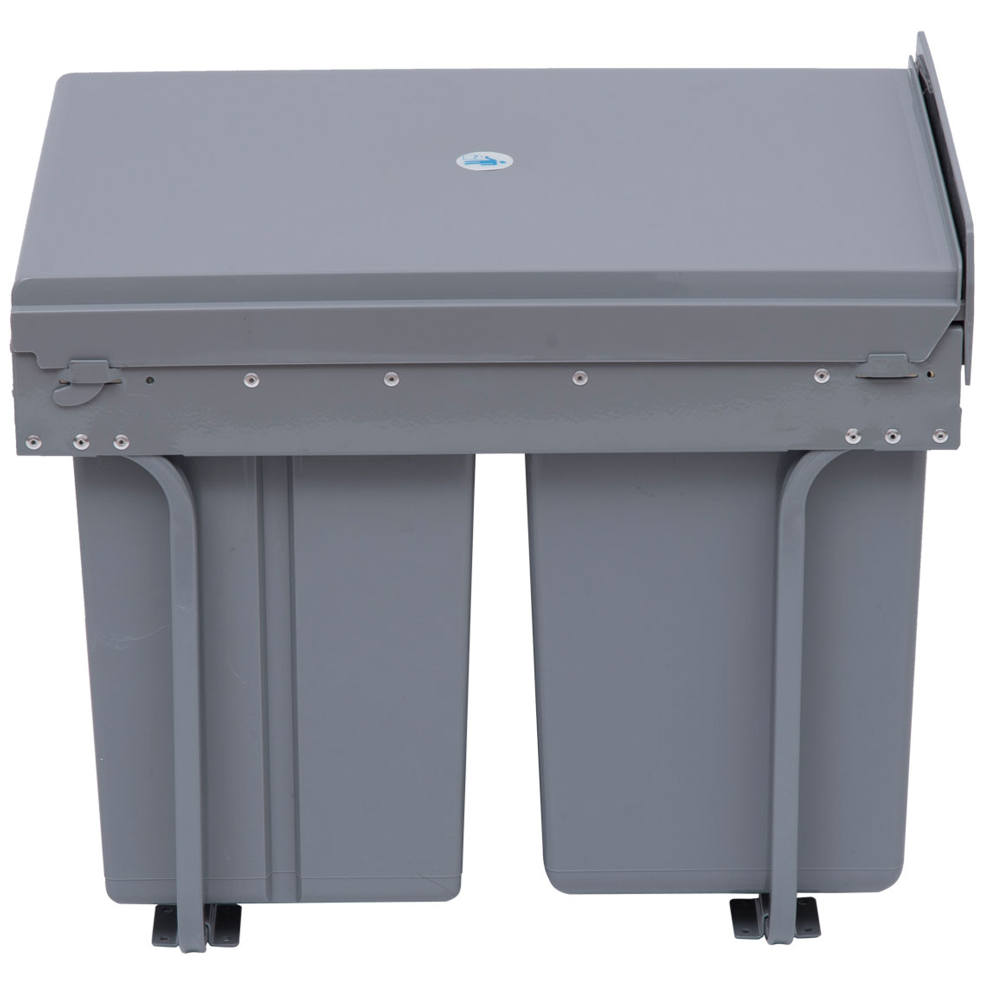 HOMCOM Poubelle coulissante 40L avec 3 bacs amovibles pour tri sélectif 2 x 10L et 1 x 20L - gris