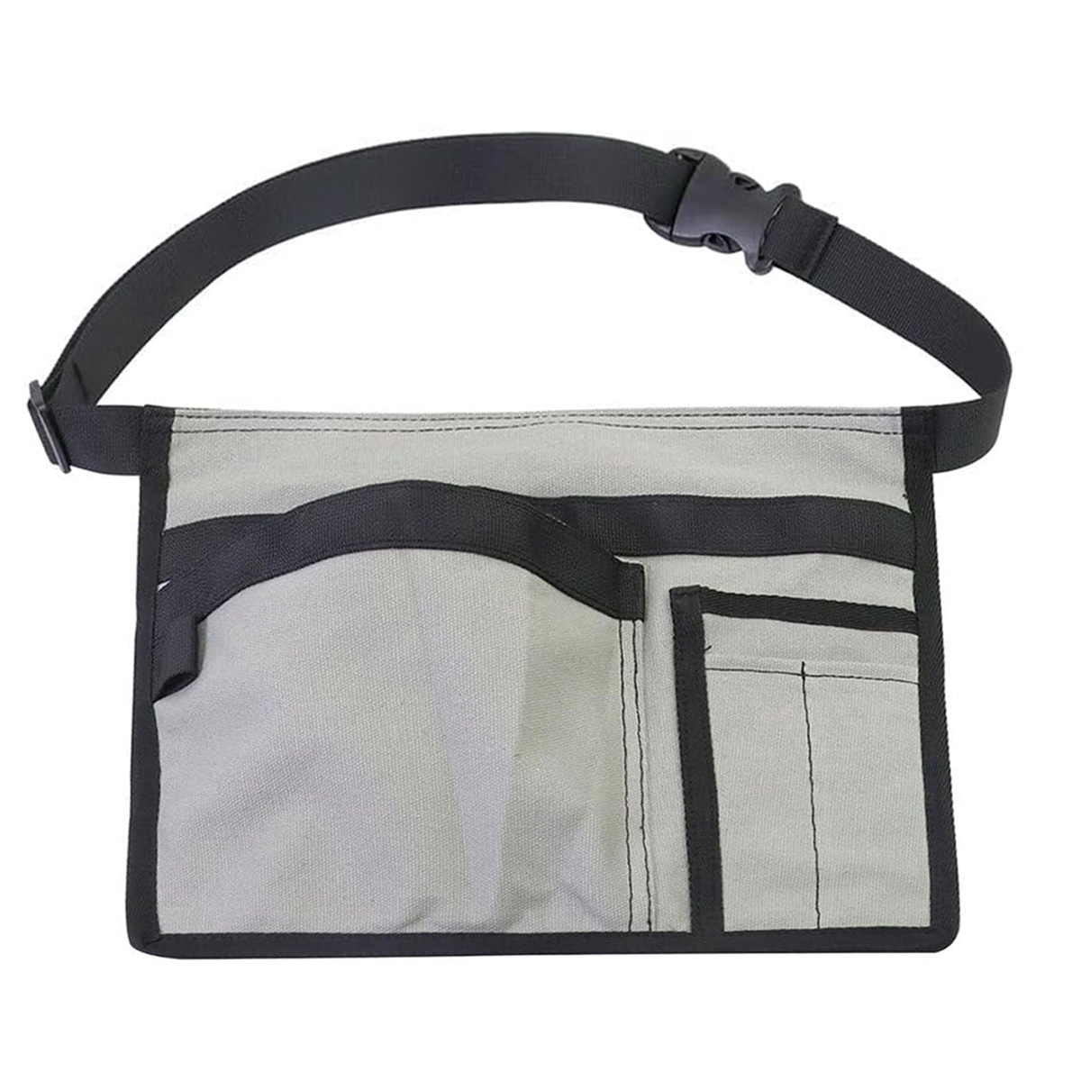Sacoche porte-outils multipoches en toile, pochette latérale pour outils de jardin et d'atelier, gris