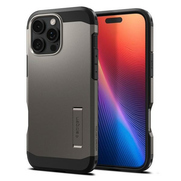 Spigen Tough Armor MAG iPhone 16 Pro MagSafe gunmetal ACS08145 (Apple iPhone 16 Pro), Smartphone Hülle, Grau - Bild 4