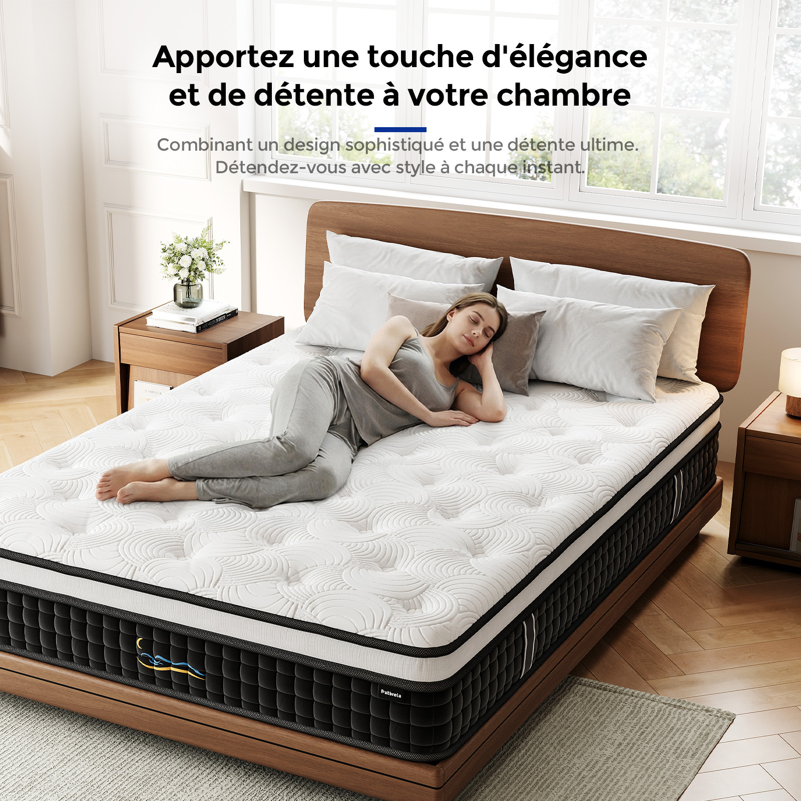 Matelas 90x190x26cm À Ressorts-mousse Mémoire De Forme Hr,blue