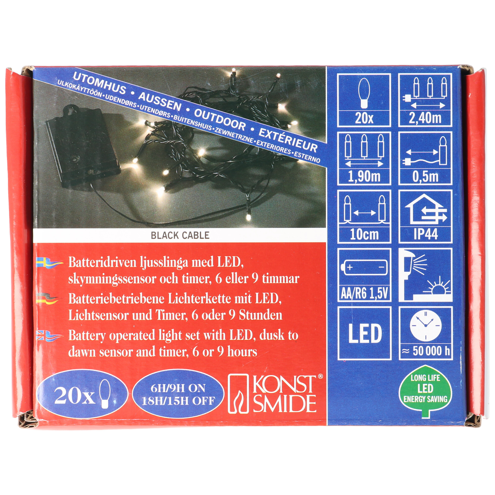 Konstsmide Weihnachtsbeleuchtung LED Lichterkette mit an/aus Schalter Licht - Bild 3