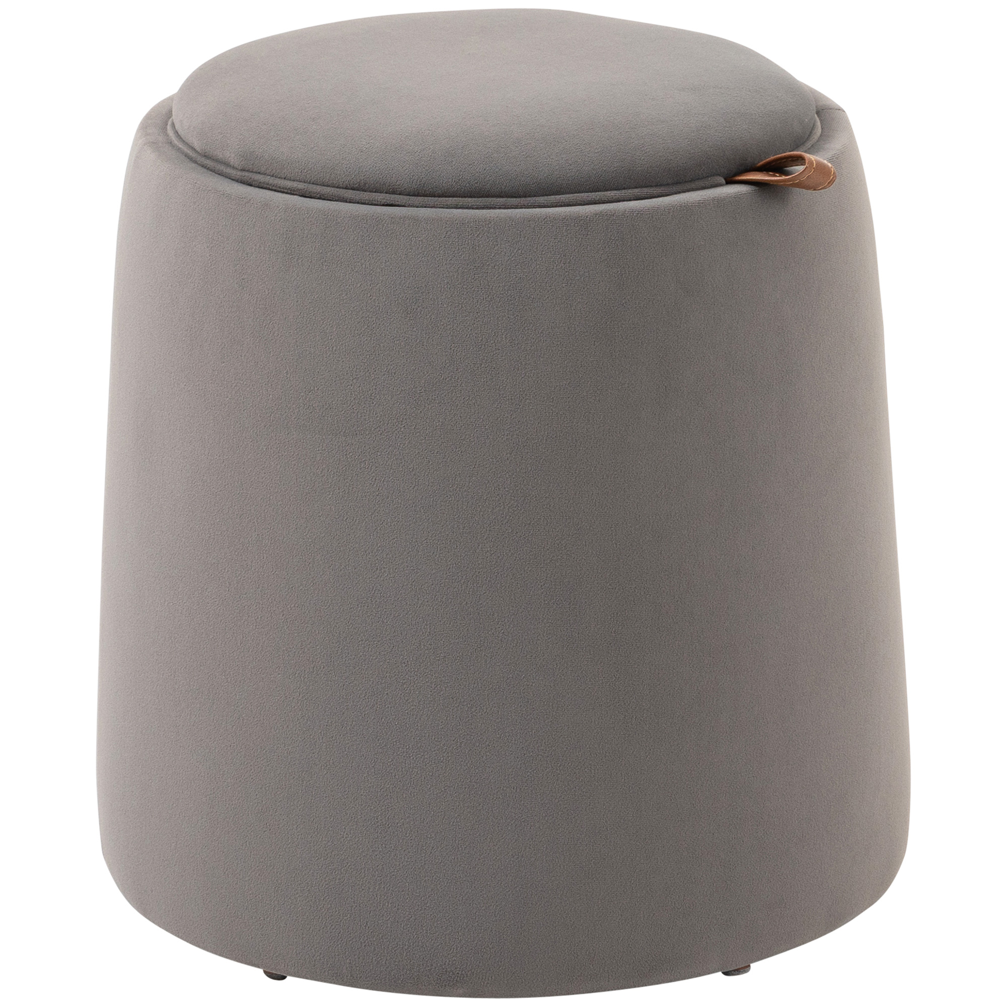 Homcom - Sitzhocker Mit Stauraum 2-in-1 Hocker Mit Deckel, Runder Fußhocker Ottomane Polsterhocker Mit Samtoptik Beistelltisch Für Wohnzimmer Schlafzimmer Ø44 X 47,5 Cm Dunkelgrau