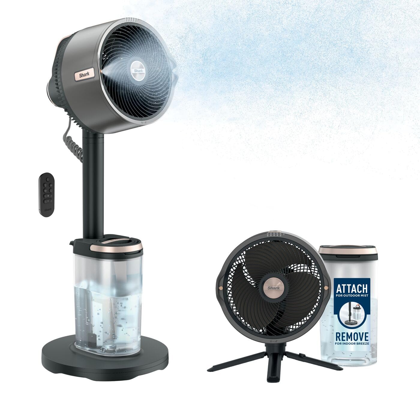 Shark FA300CH FlexBreeze Pro Mist Standventilator – Standventilator/Bodenventilator – schwarz / grau