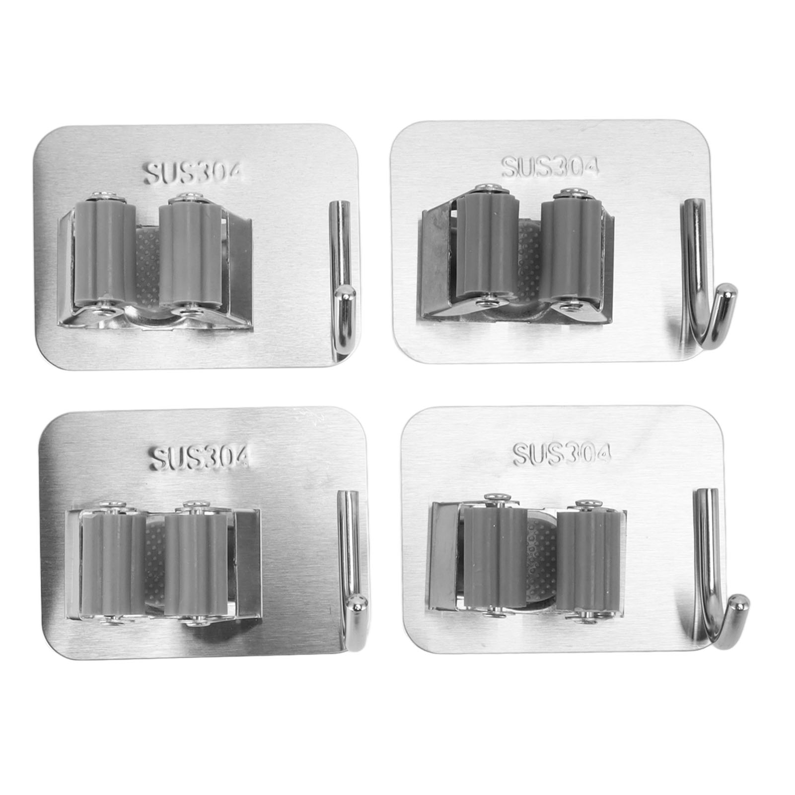 Crochets muraux support de fixation clip en acier inoxydable 304, balai et serpillière, lot de 4