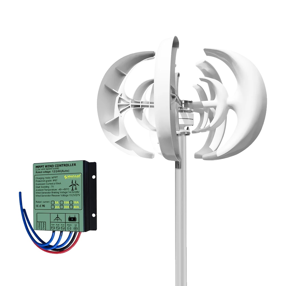 Turbina Eolica Ad Asse Verticale, Pale In Fibra Di Vetro, 48v, Con Controller Lcd, 5000w, Con Controller Gratuito, 5000w, 48v