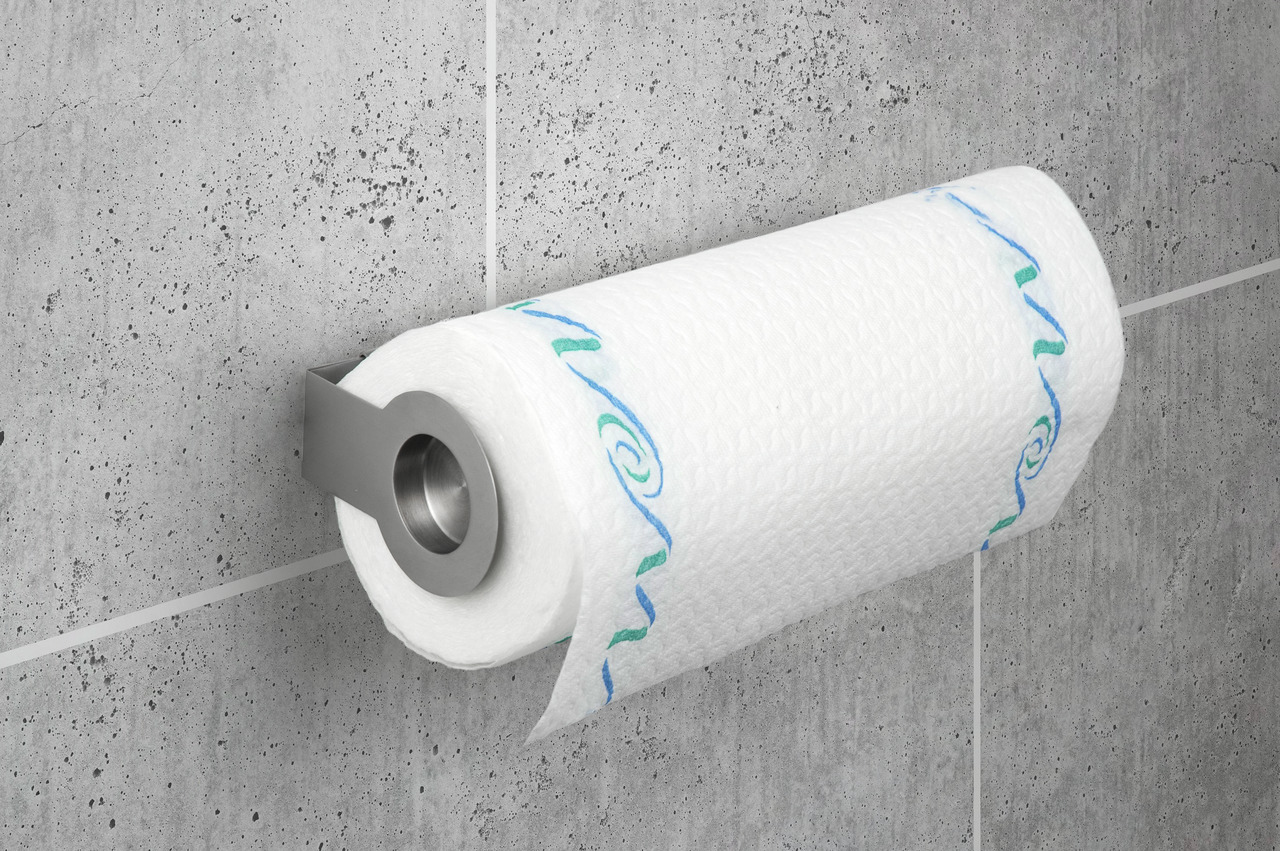 Wenko Versilbert Universal Küchenrollenhalter Cerri Edelstahl, Rostfrei, Silber Glänzend, Edelstahl Rostfrei Silber Matt - Silber Glänzend
