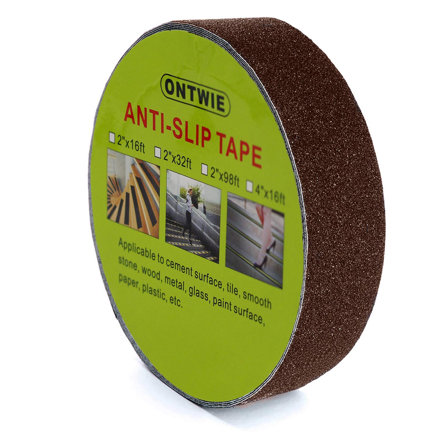 Ruban antidérapant marron 2,5 cm x 10 m, adhésif pour marches et escaliers