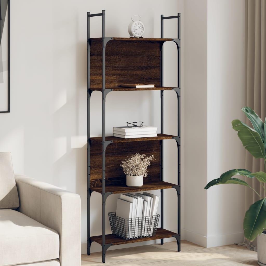 Vidaxl Libreria 5 Ripiani Rovere Marrone 60,5x24x166,5 Cm