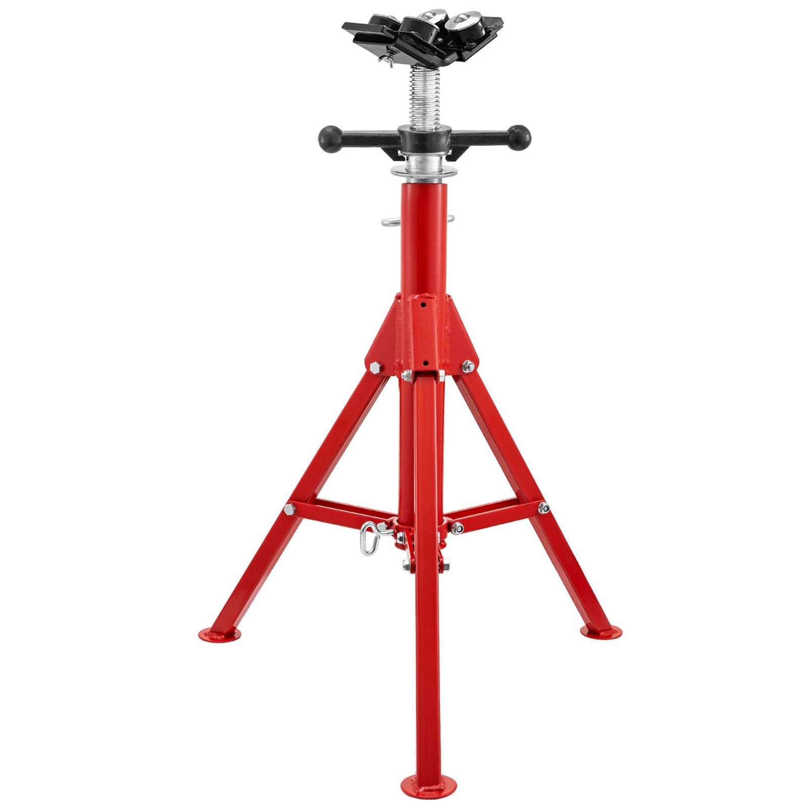 Support de tuyau à tête en V, 4 billes, 680 kg, hauteur réglable 71-131 cm, pieds pliables