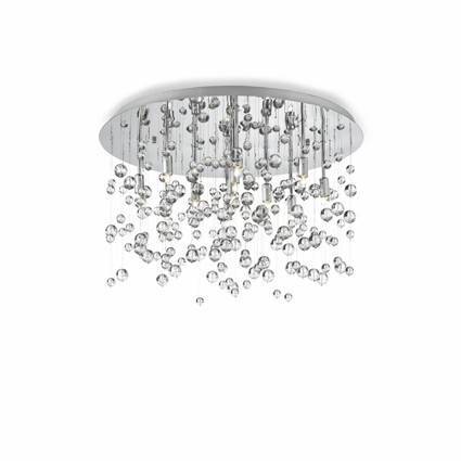 Grau Ideal Lux Neve - 8 Leichte Mittel Geblasene Glasblasen Deckenanhänger Chrom, G9 - Bild 3