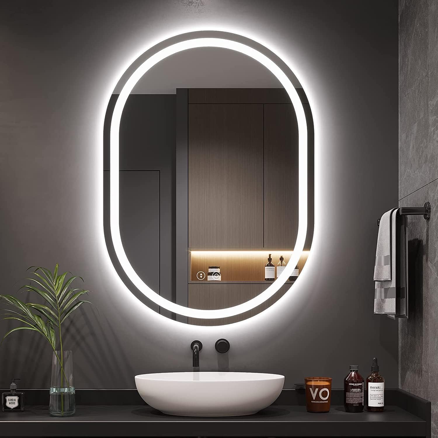 Dripex Miroir Salle De Bain Avec Éclairage 50x70cm