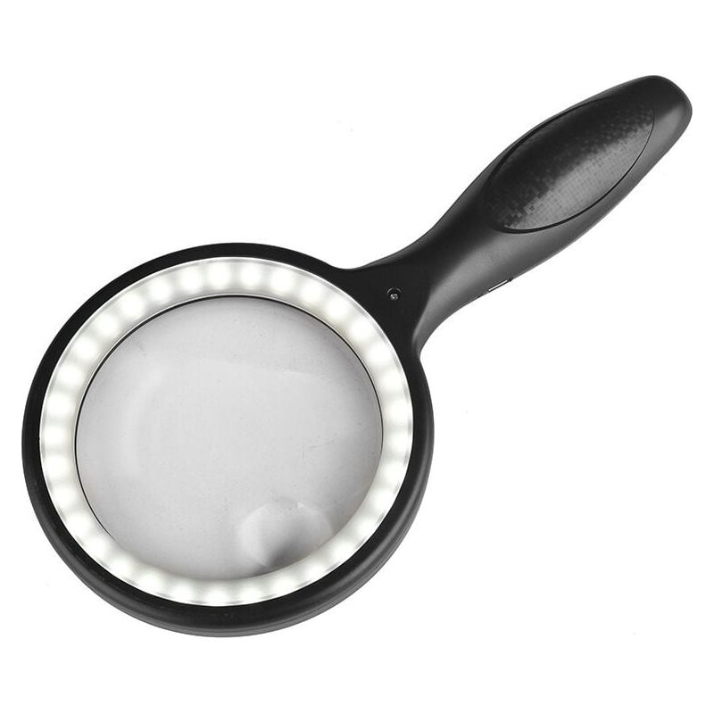 Loupe à main éclairante 30x/60x, 33 LED rechargeable USB, autonomie 26h