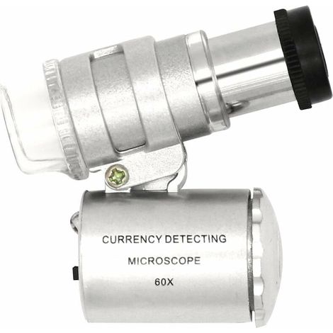 Loupe à main 60x avec éclairage LED et lampe UV, format de poche