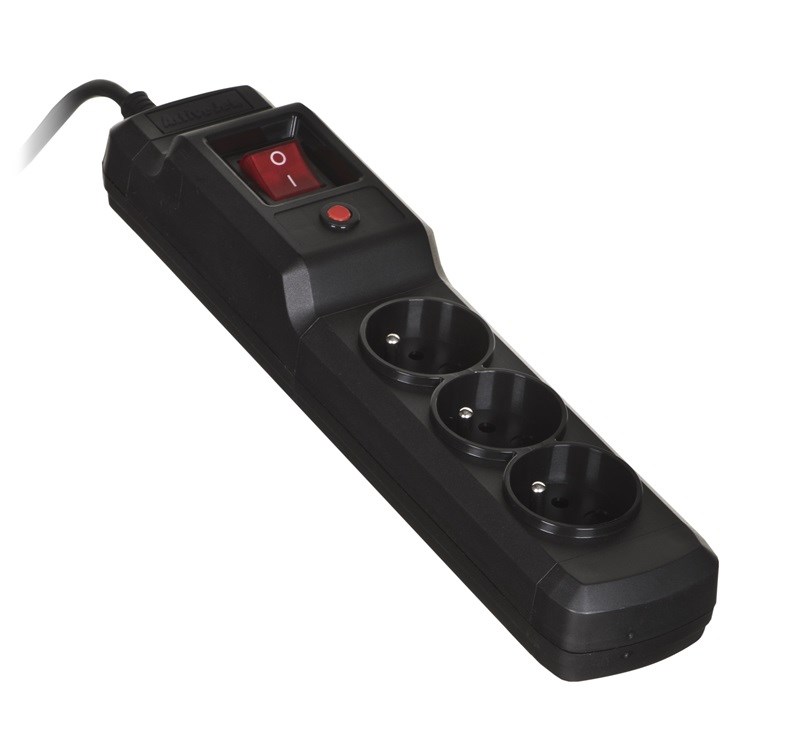 Activejet Schwarz Combo 3Gn 5M Black Power Strip With Cord