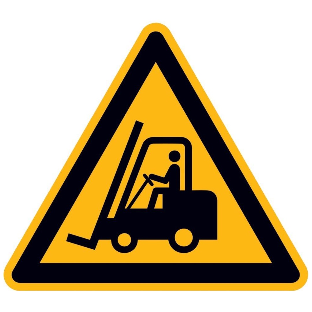 Fp Weiß - Warnschild Folie Sl 200 Mm, Warnung Vor Flurförderzeugen