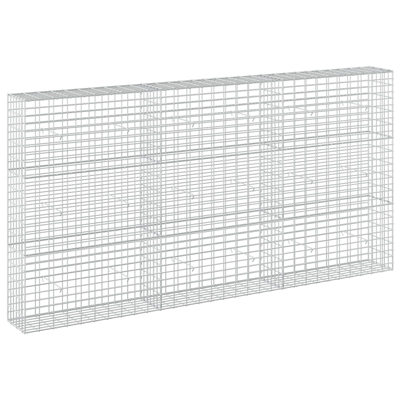 Vidaxl Versilbert Gabione Mit 5 Mm Draht Und 5X10 Cm Maschen 300X30x150 Cm
