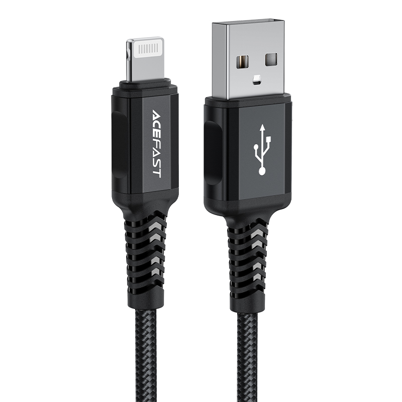 Acefast Schwarz Daten- Und Ladekabel Usb-A - Lightning C4-02, 18W, 1,8M, - Bild 4