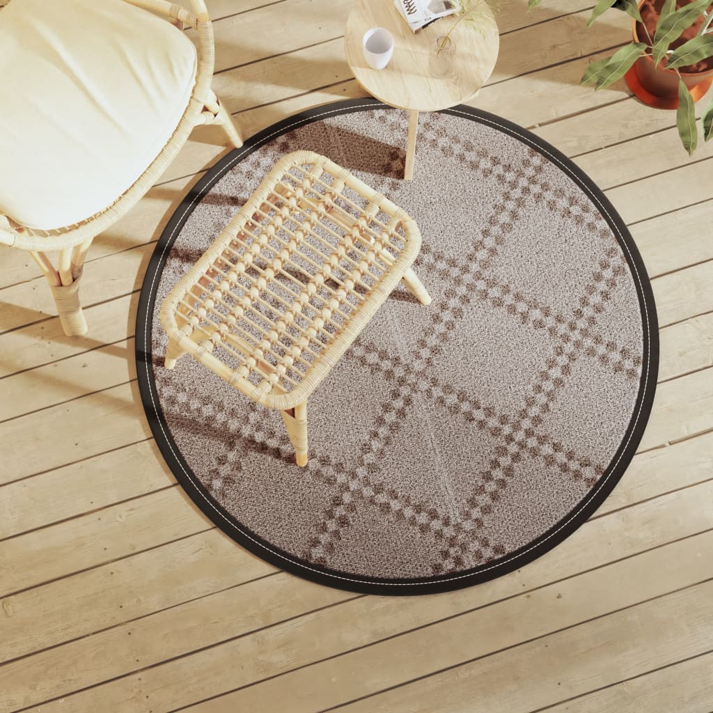 Tappeto Da Esterni Arakil Marrone Ø120 Cm In Pp - Vidaxl