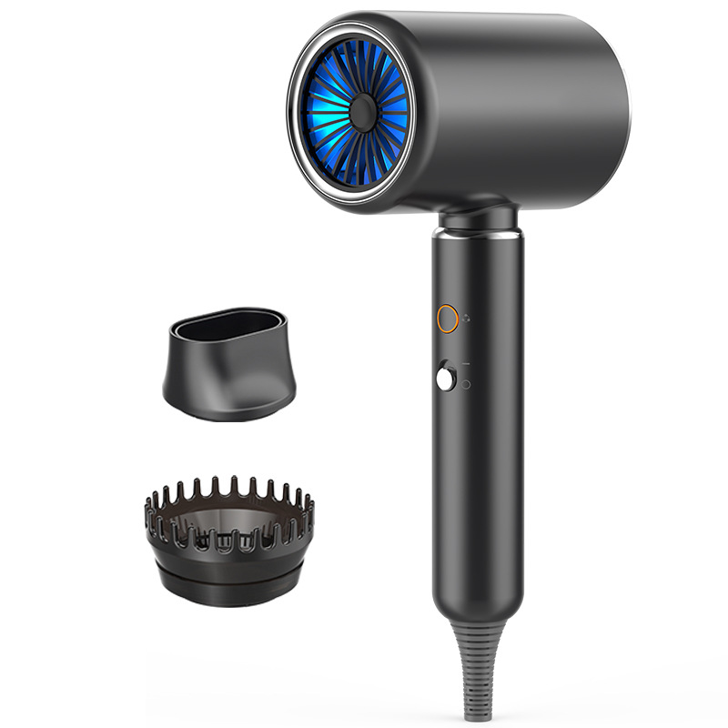 Asciugacapelli Da Viaggio, Asciugacapelli Ionico, 2200 W, Asciugacapelli Con Diffusore, Asciugacapelli E Accessori, Asciugacapelli Da Viaggio, 4 Impostazioni Di Temperatura, Nero/argento