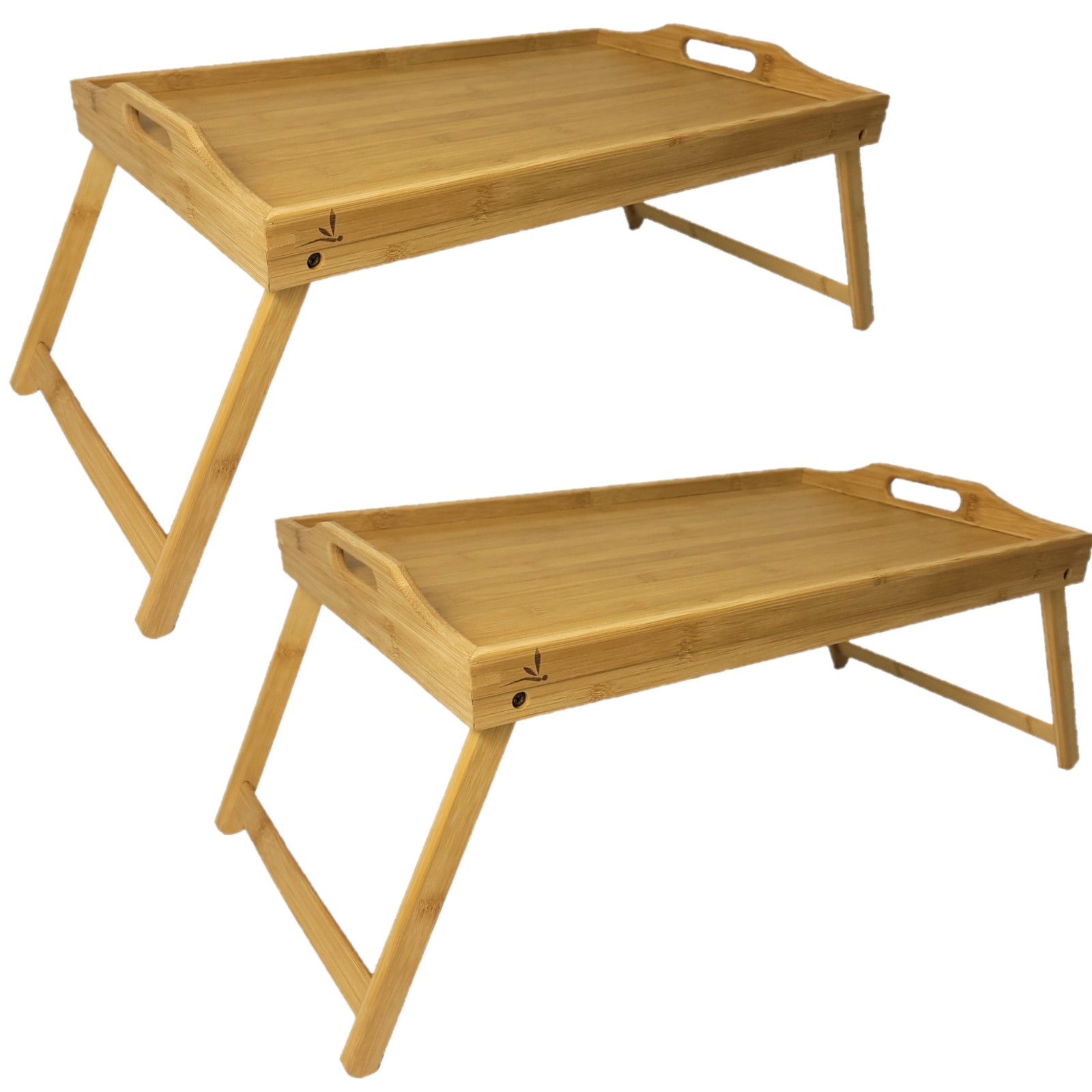 Ensemble De Deux Plateaux En Bambou Pour Le Lit Petit-déjeuner 50x30x4 Begryf