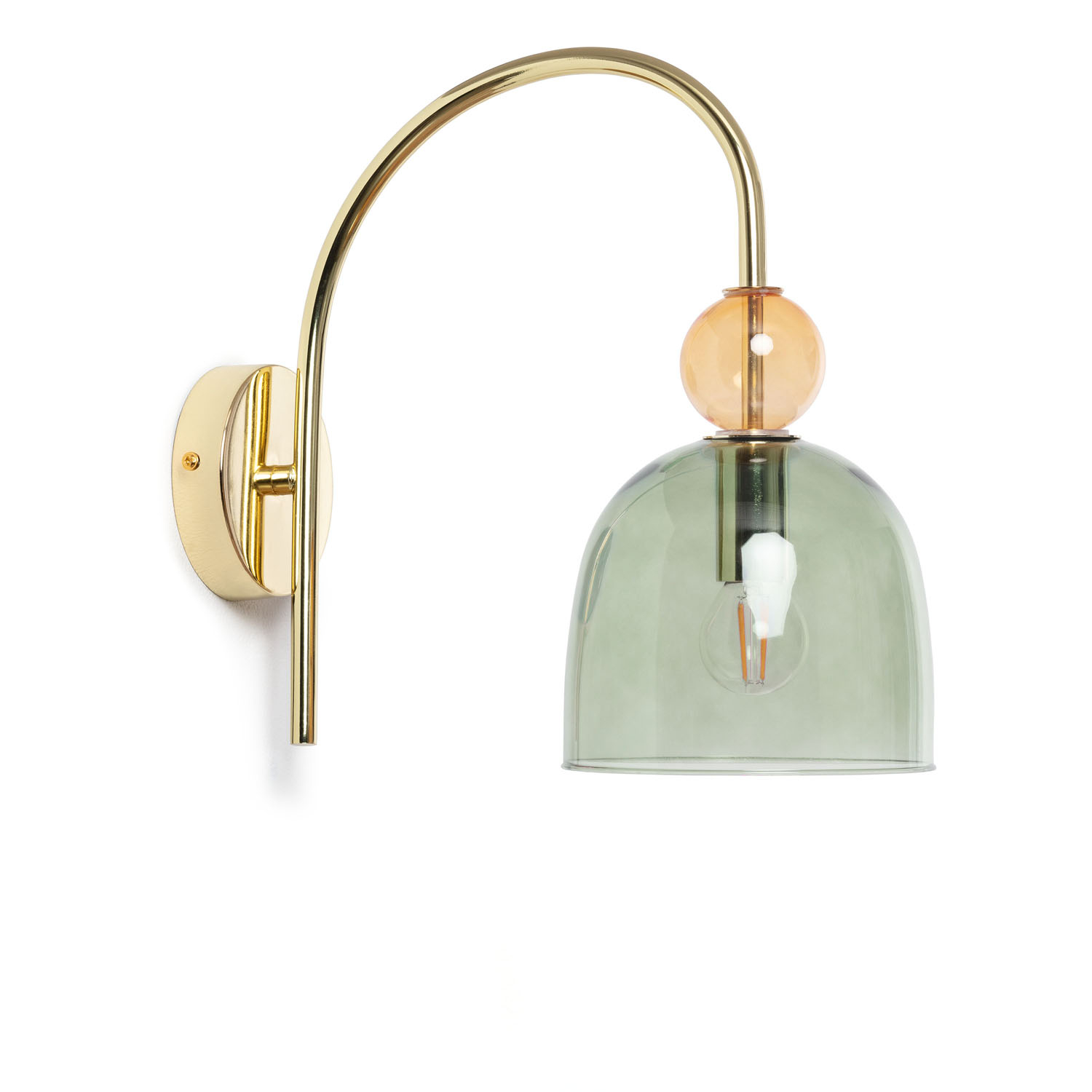 Ledkia – Applique Murale Vintage En Métal Et Verre – Couleur Verte