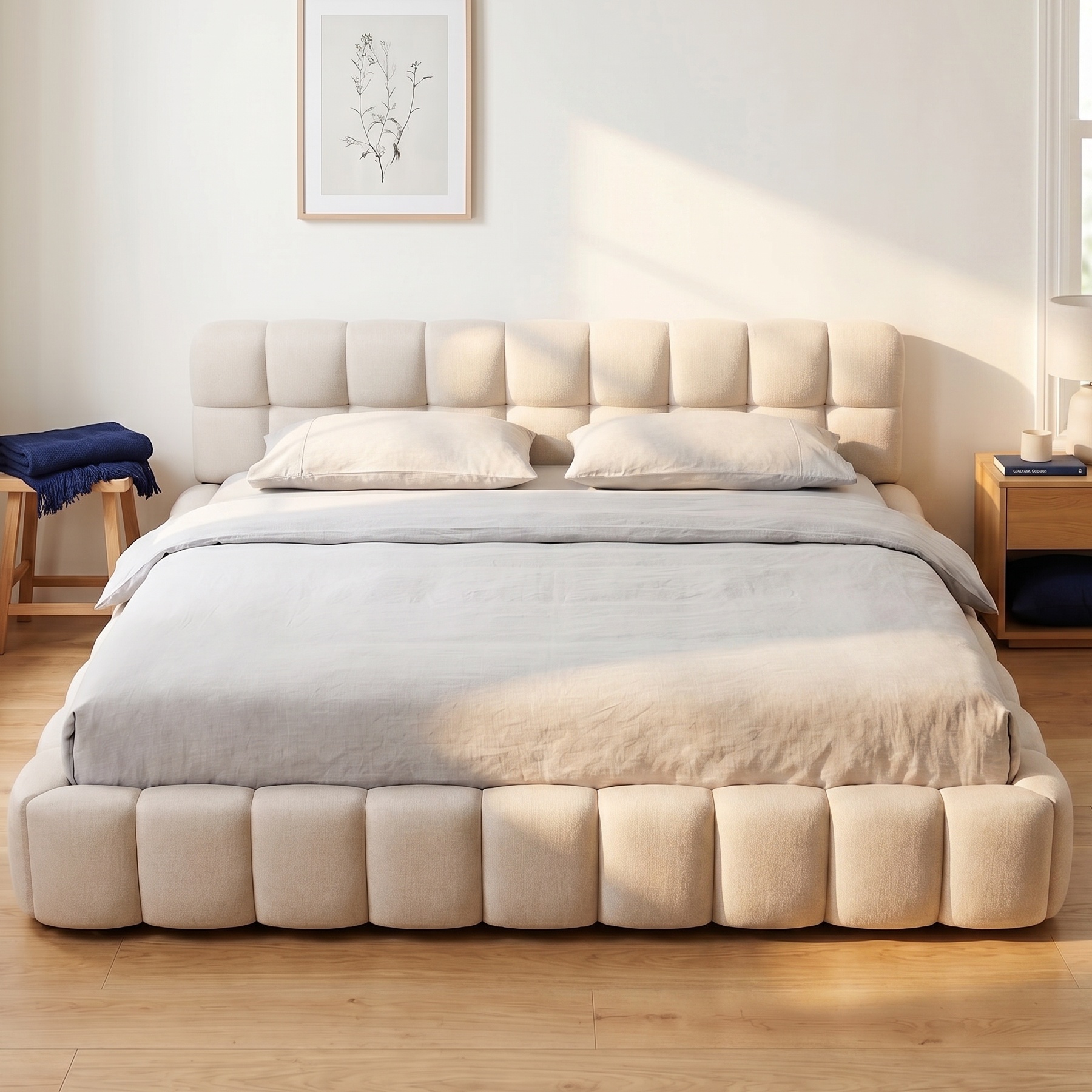 Lit Adulte 160x200, Lit Double Avec Dossier Moelleux