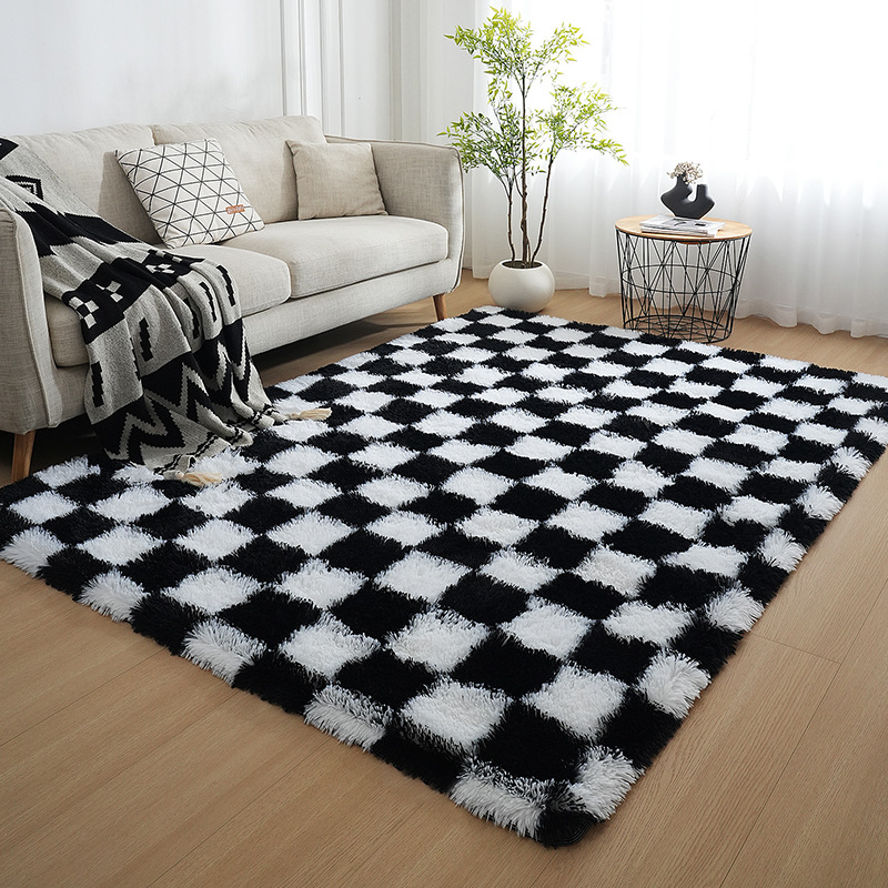 Tapis À Damier De Salon 100x160cm