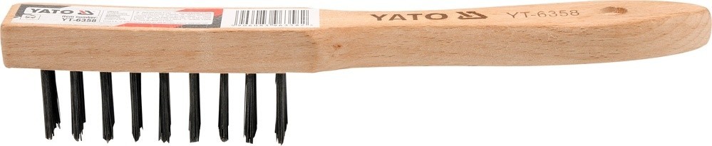 Yato Braun - Drahtbürste, Stahldraht, 5-Reihig, Holzgriff / Yt-6359