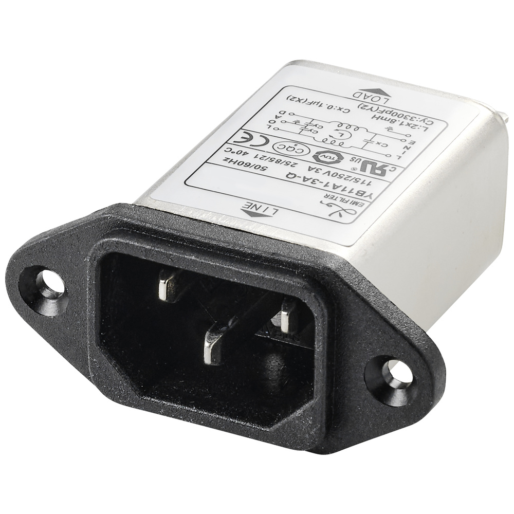 Tru Components Tc-10101444 Netzfilter Mit Kaltgerätebuchse 250 V/Ac 3 A 1.8 Mh 1 St.