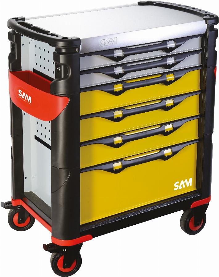 Sam Outillage - Carrello A 6 Cassetti Di Grande Volume, Giallo E Grigio, Piano In Acciaio Inox - 416hren SAM OUTILLAGE