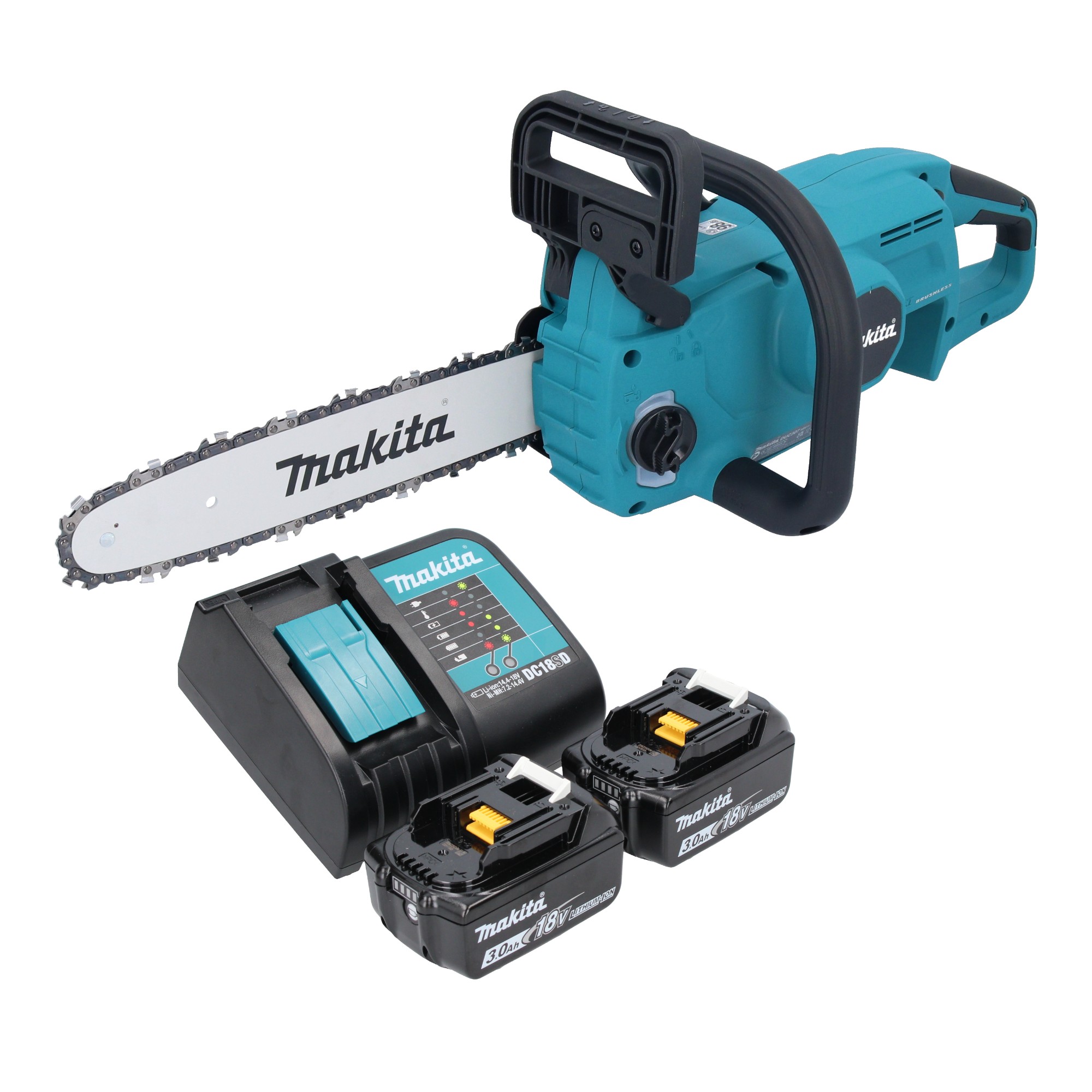Makita Duc 307 Sf2x3 Motosega A Batteria 18 V 30 Cm Brushless + 2x Batteria 3,0 Ah + Caricabatterie Makita