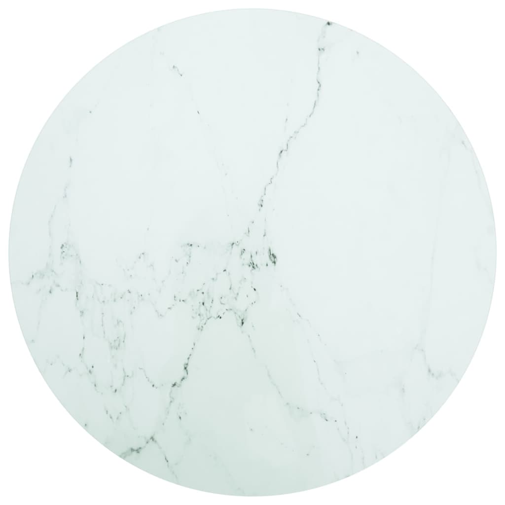 Vidaxl Weiß Tischplatte Ø80x1 Cm Hartglas In Marmoroptik