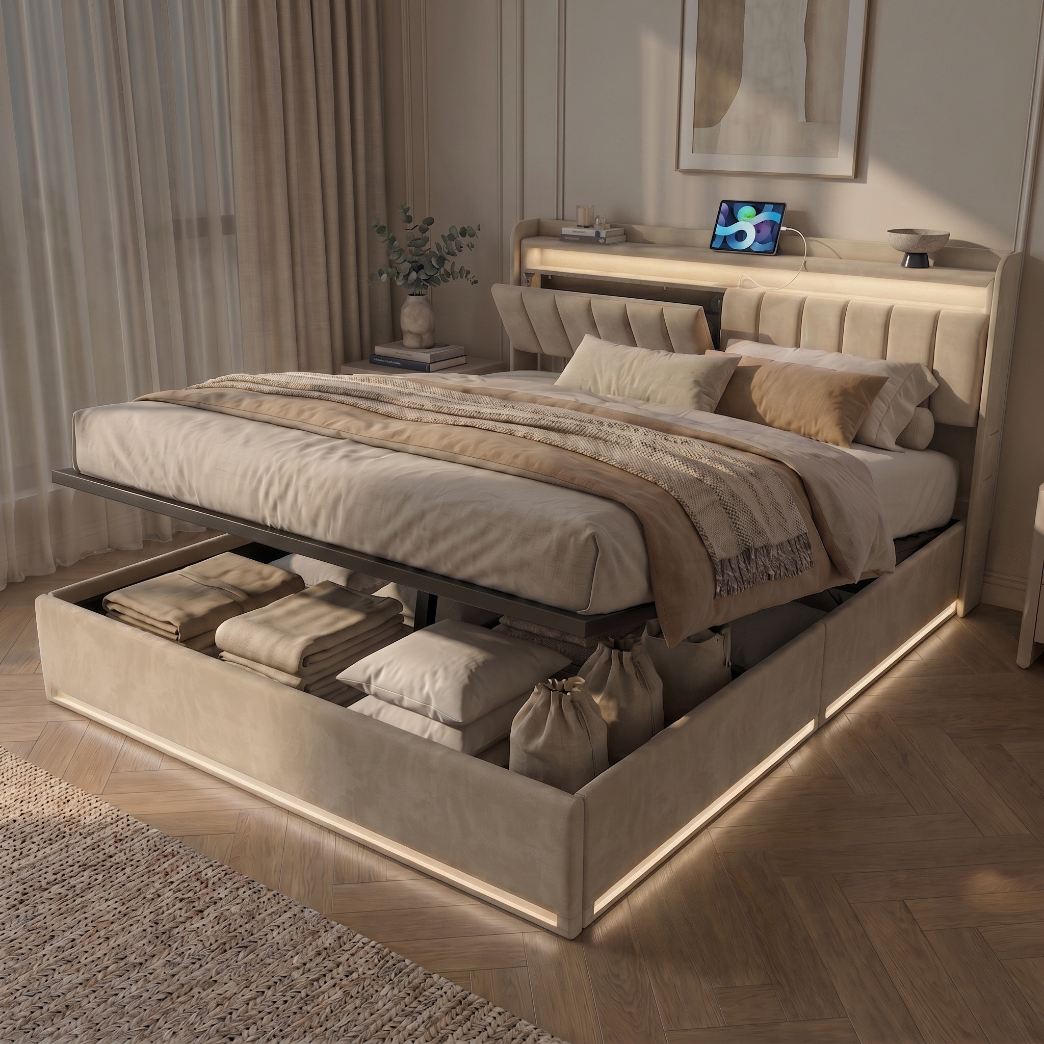 Lit Coffre Double 140x190 Cm
