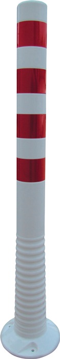 Sperrpfosten Temka Flexipfosten - TPE, selbstaufrichtend, retroreflektierend, H 1000 mm, weiß/rot - Image 3