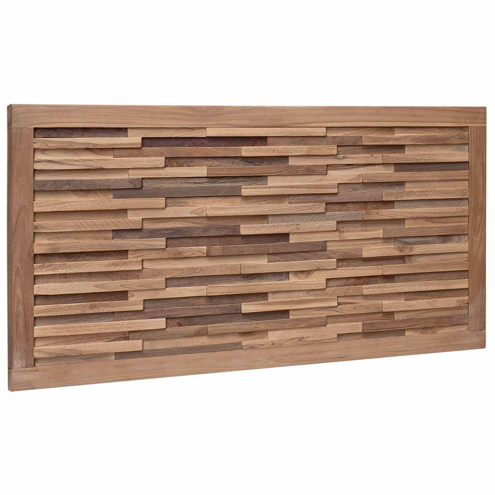 Vidaxl – Tête De Lit En Bois De Teck Massif 100x55cm – Design 3d Unique