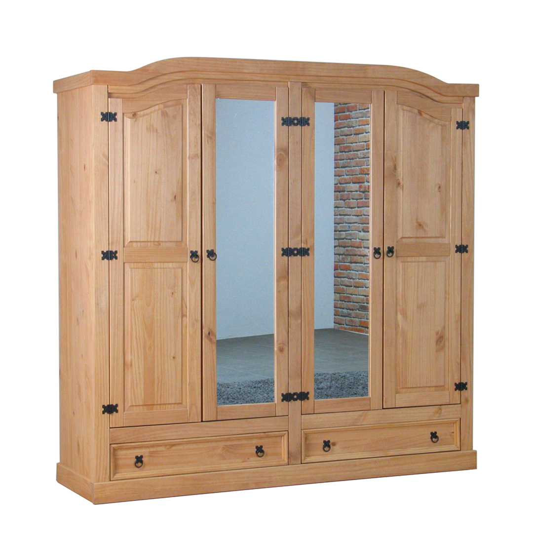 Ebuy24 - New Mexico Armoire 4 Portes Avec 2 Portes Miroir
