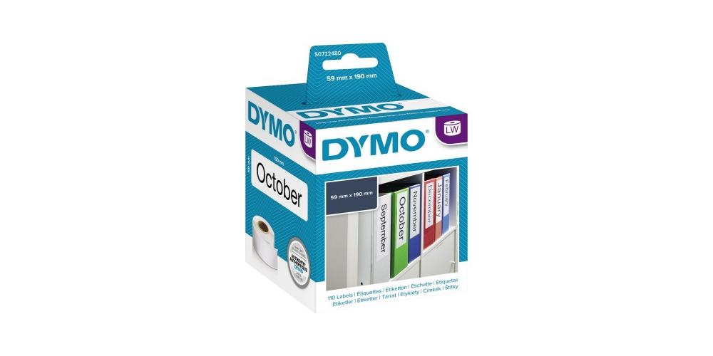 DYMO LabelWriter-Mehrzwecketikettengroe Ordnerrcken-Etiketten  59 mm x 190 mm  Rolle mit 110 leicht ablsbaren Etiketten  selbstklebend - Image 4